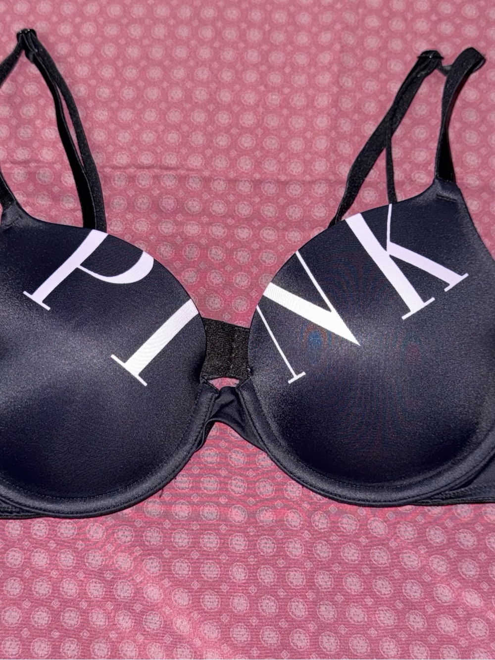 PINK Victoria's Secret Black Logo-Print T-Shirt Bra
